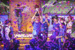 Students celebrate winning the 2019 League of Legends College Championship